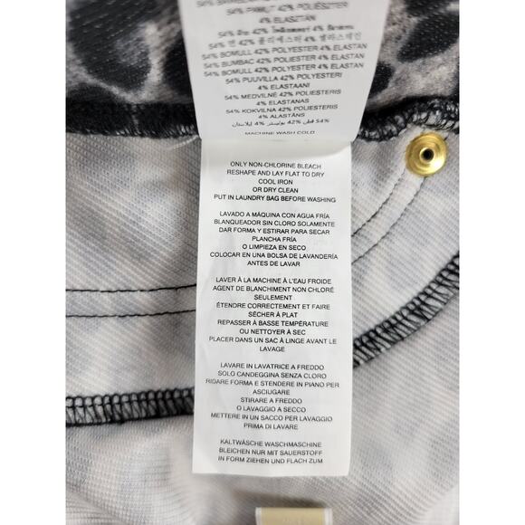 Michael Kors Womens Jeggings Size L Black Gray Leopard Print Pull On‎ Stretch - Picture 8 of 12